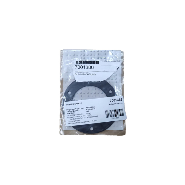 Liebherr 7001386 Rubber Gasket